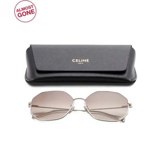CELINE Silver 60mm Round Sunglasses - Picture 1 of 2